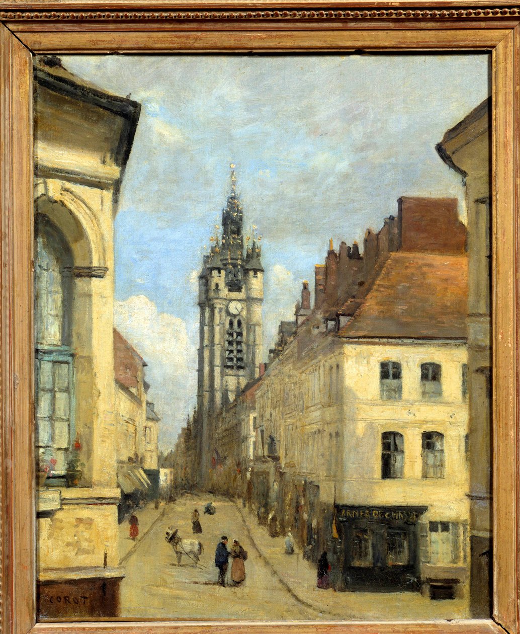 Le belfry de Douai Painting de Camille Corot (1796-1875) 1871 Sun. 0,46x0,38 m de Jean Baptiste Camille Corot