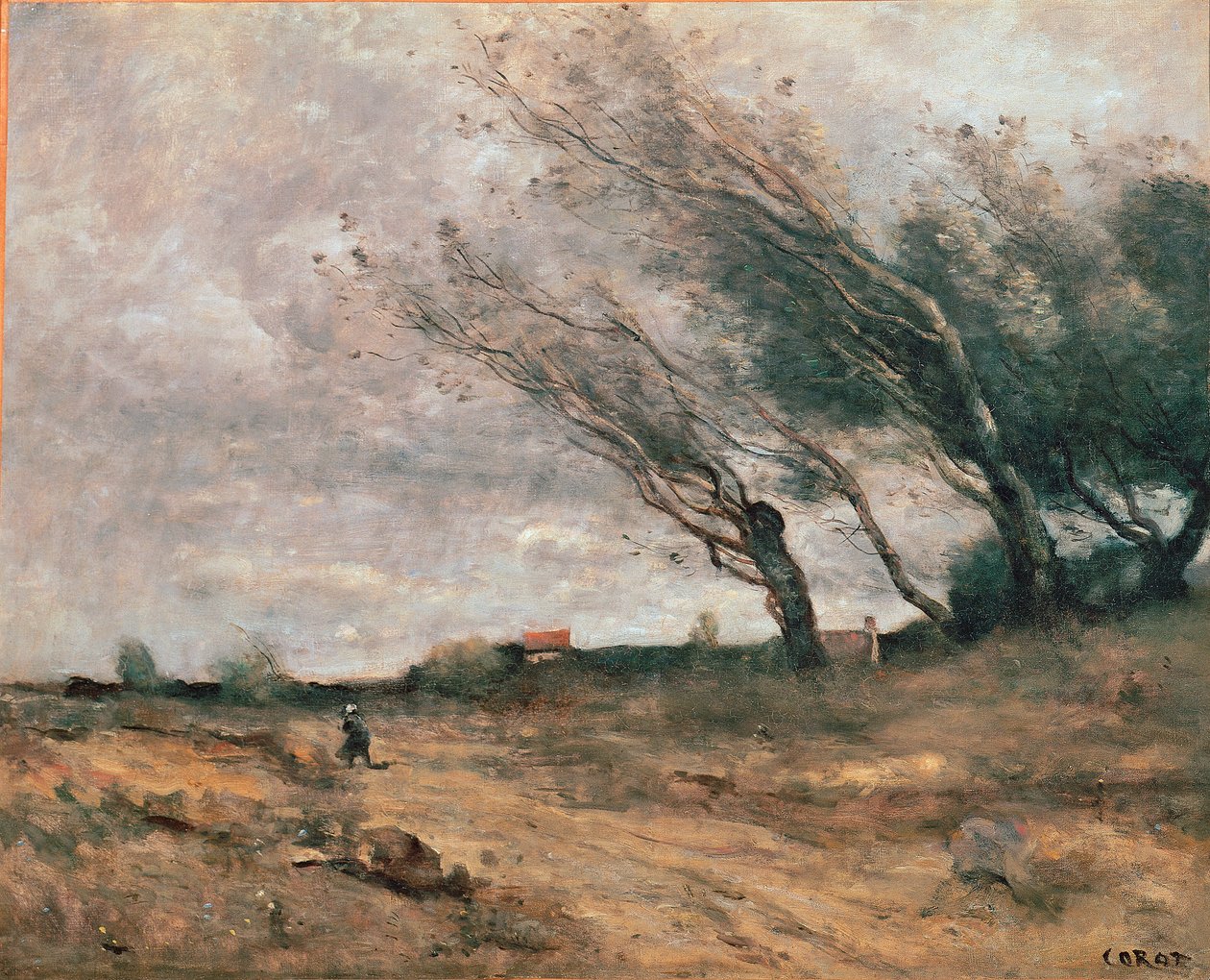 Le coup de vent Painting de Jean-Baptiste-Camille Corot (1796-1875) 1854-1867 Reims, Musee des Beaux Arts de Jean Baptiste Camille Corot