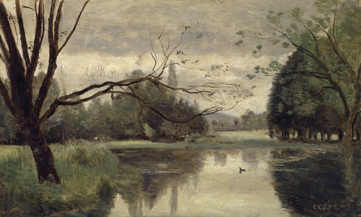 O lago dos patos, 1855-1859. de Jean Baptiste Camille Corot