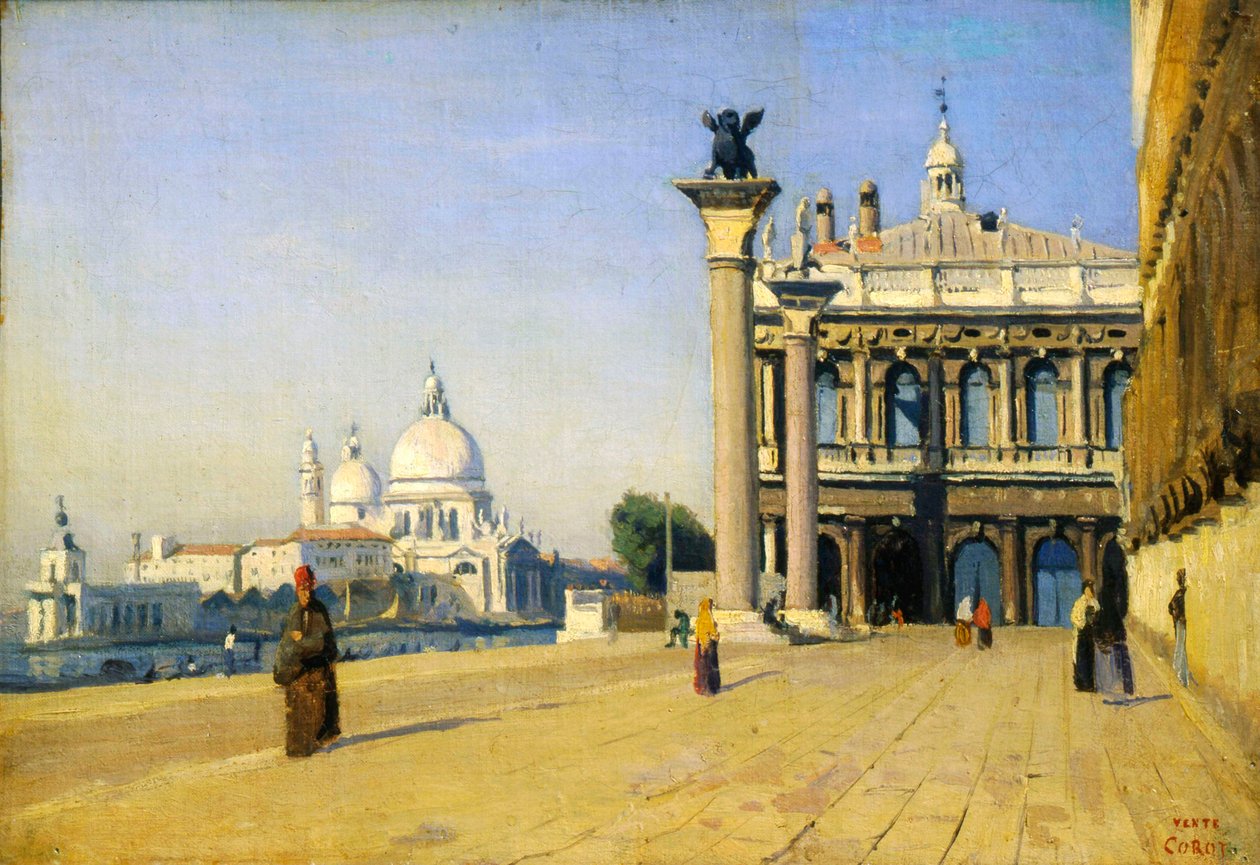 Manhã em Veneza, 1834. de Jean Baptiste Camille Corot