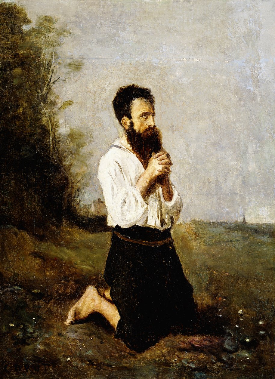 Camponês em Oração; Camponês em Oração, de Jean Baptiste Camille Corot