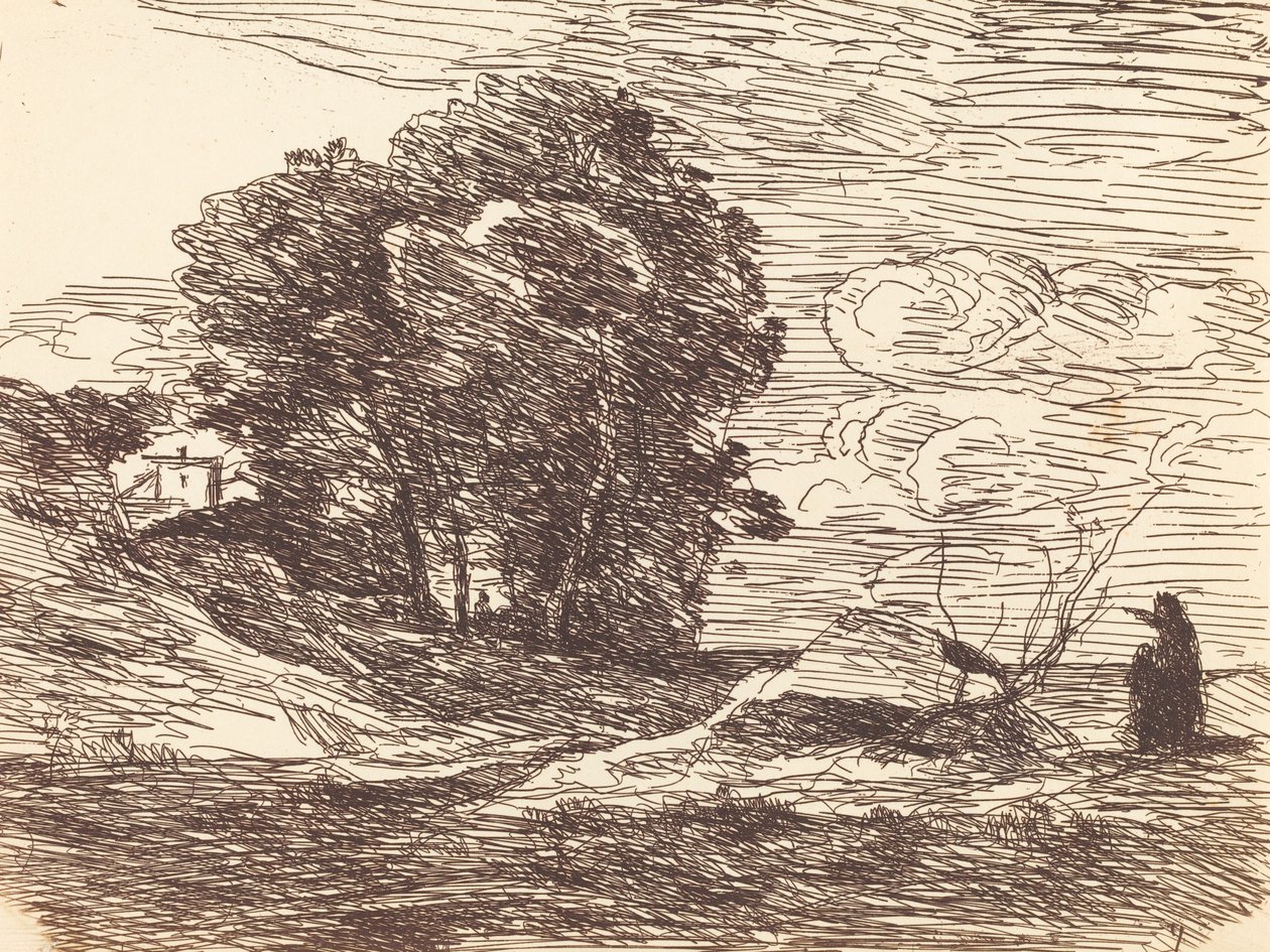 Habitação do Poeta La Demeure du poete, 1871. de Jean Baptiste Camille Corot
