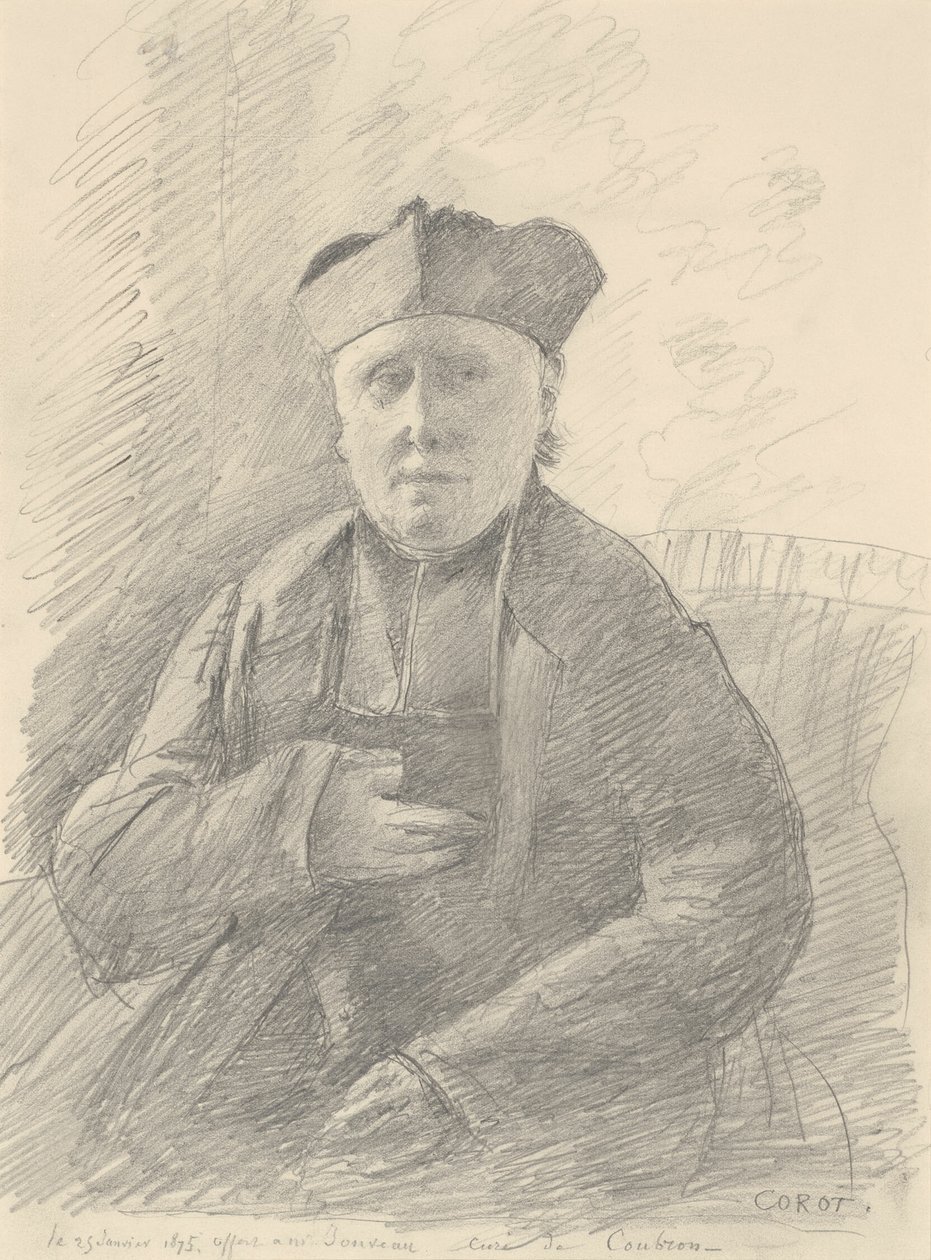 Retrato de Abbé Jouveau de Jean Baptiste Camille Corot