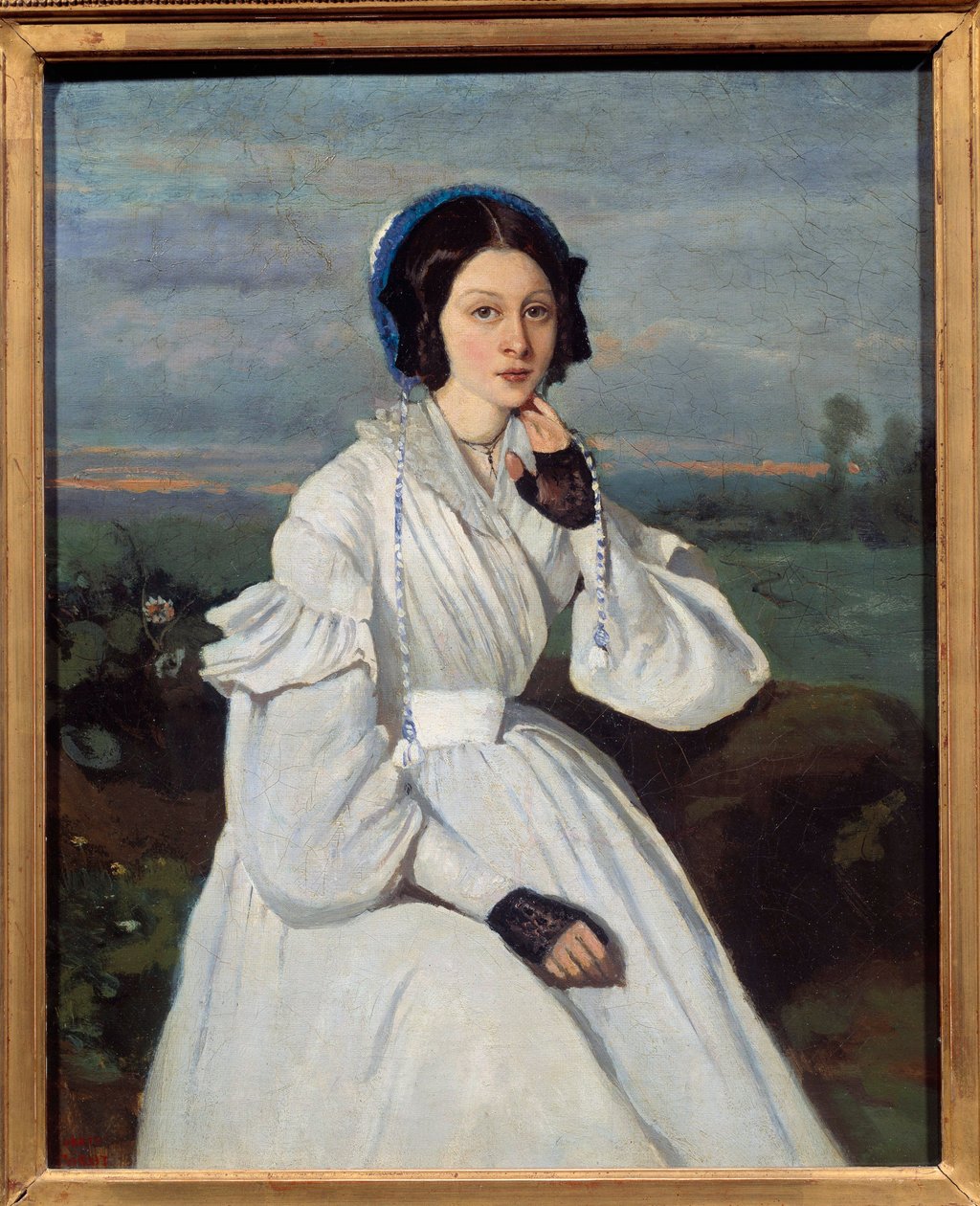 Retrato de Claire Sennegon (1821-?) Pintura de Camille Corot (1796-1875) 1837 Sol. 0,43x0,35 m de Jean Baptiste Camille Corot