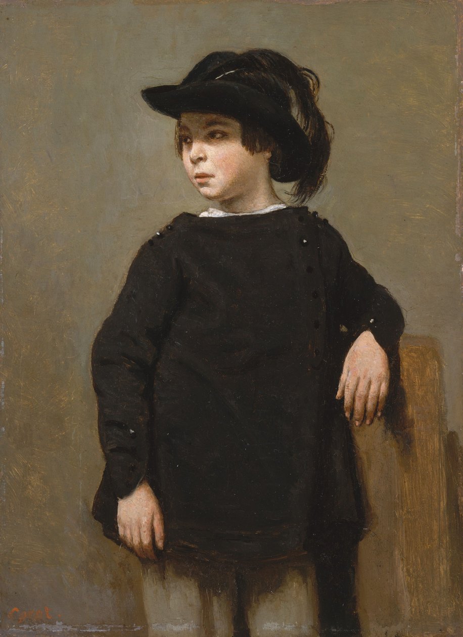 Retrato de uma criança, c.1835 de Jean Baptiste Camille Corot