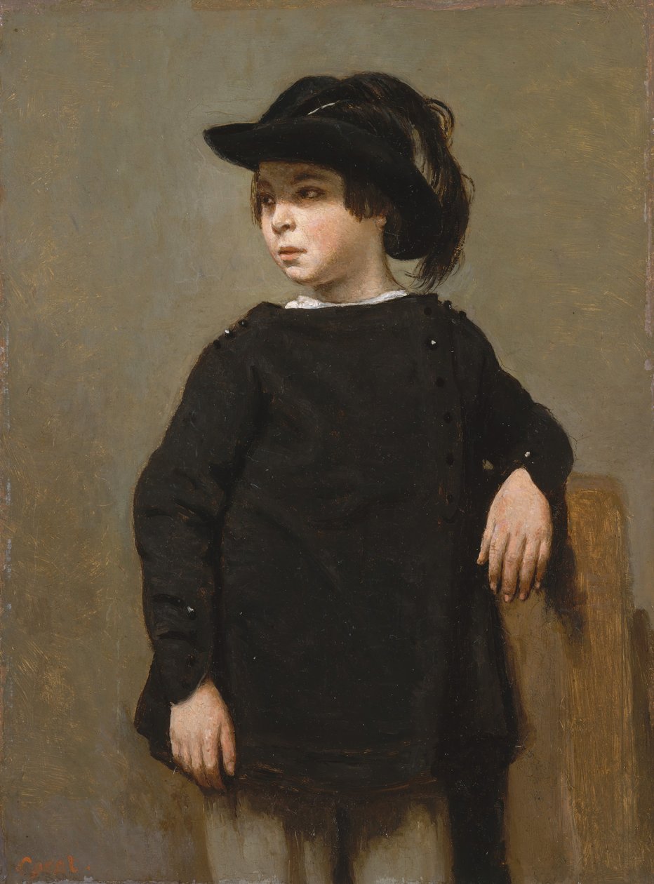 Retrato de uma criança, ca. 1835 de Jean Baptiste Camille Corot
