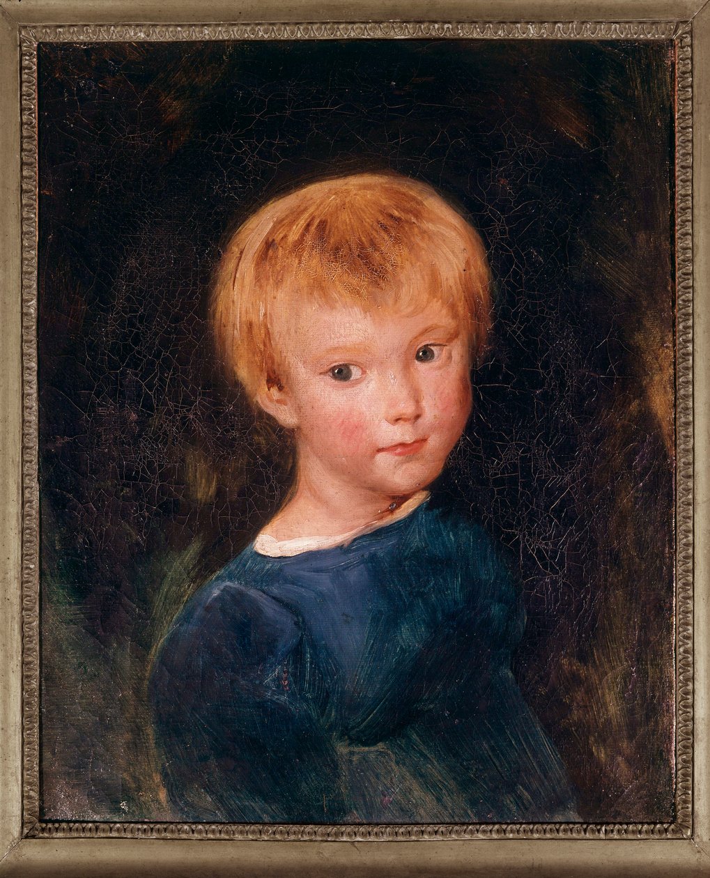 Retrato de um rapazinho. Pintura retratando uma criança jovem de cabelo ruivo. Pintura de Camille Corot (1796-1875) Século XIX de Jean Baptiste Camille Corot