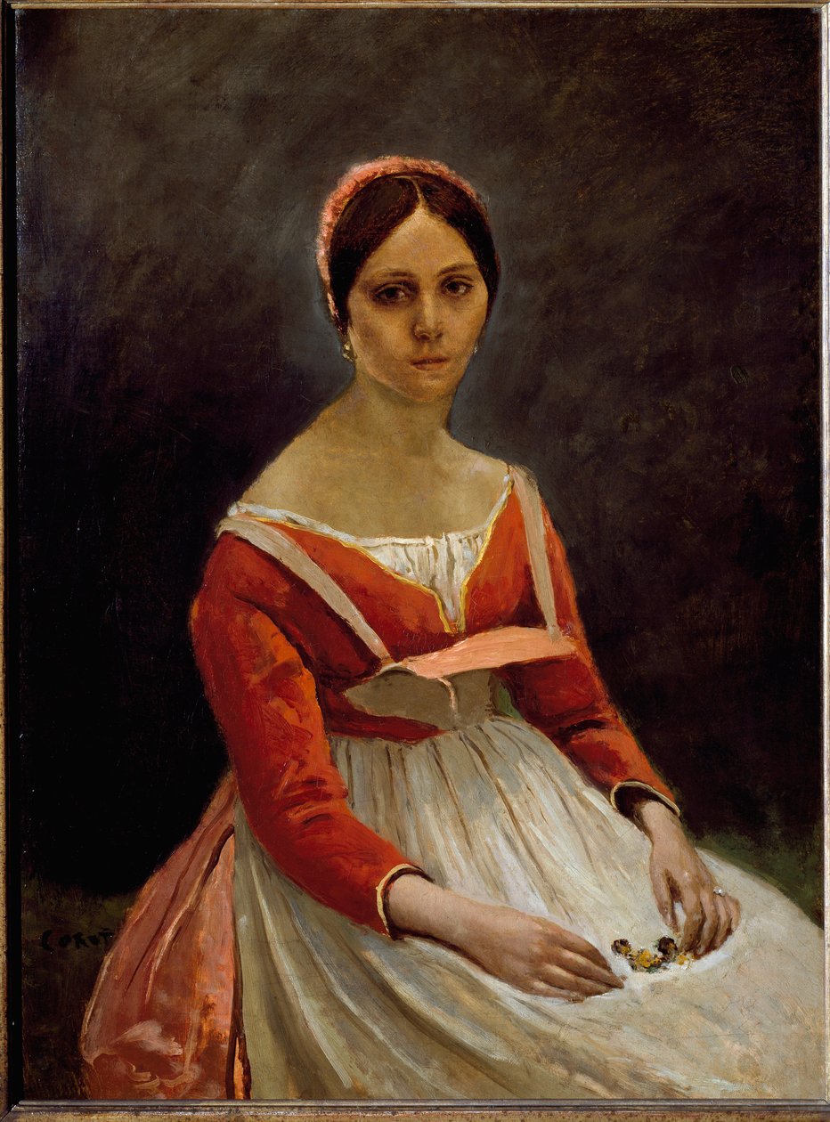 Retrato da Menina (óleo sobre tela de Jean Baptiste Camille Corot