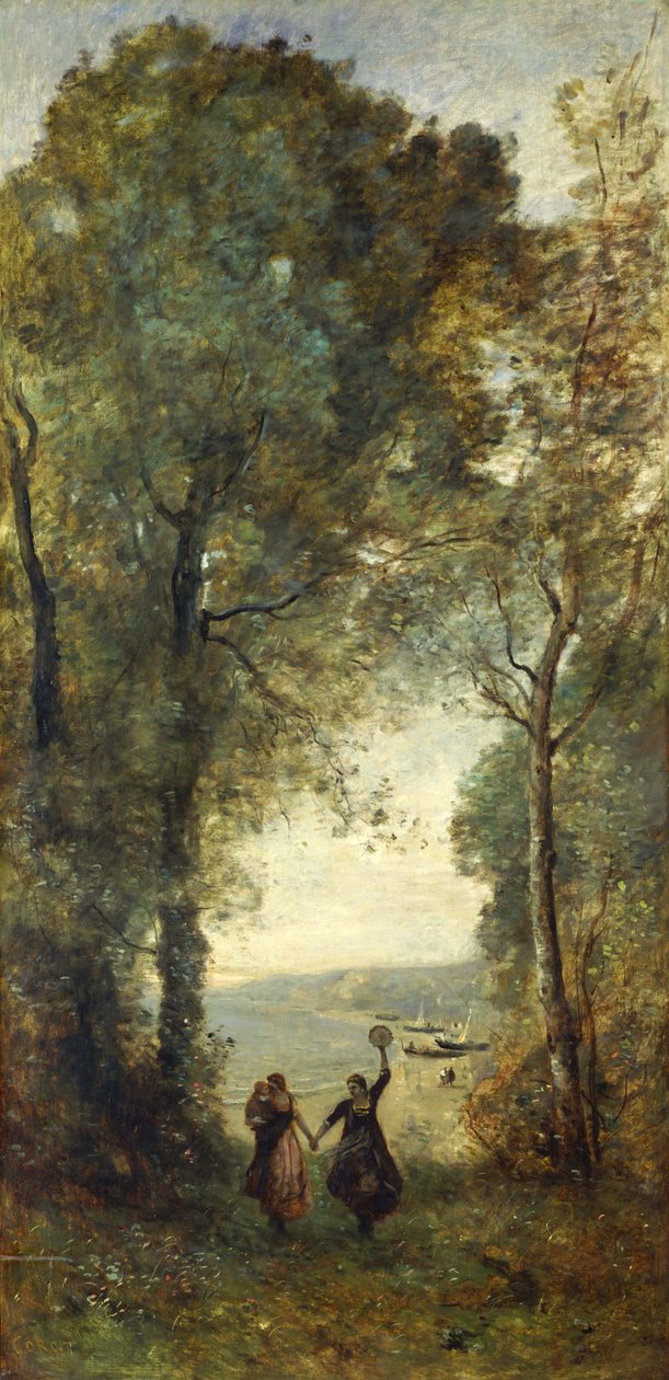 Reminiscência da praia de Nápoles de Jean Baptiste Camille Corot
