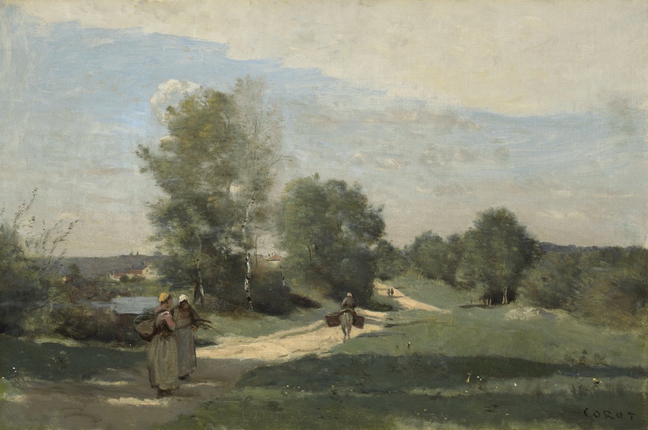 Estrada pela água, c.1865 -70 de Jean Baptiste Camille Corot