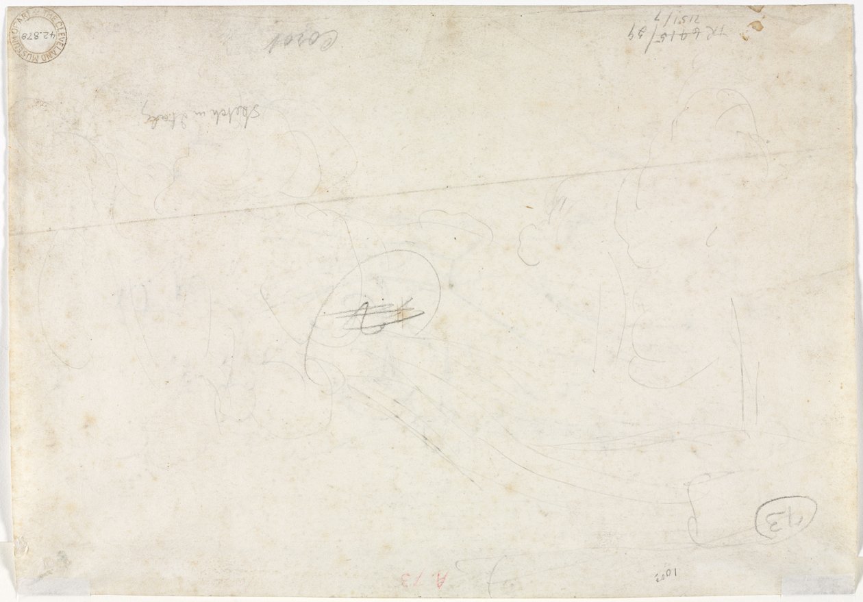 Esboço para uma paisagem verso, 1827. de Jean Baptiste Camille Corot