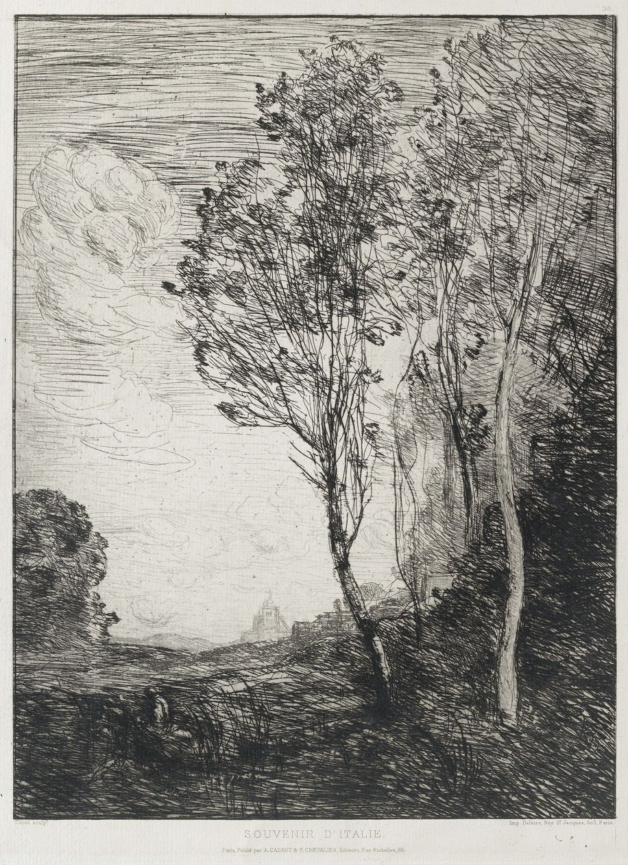 Lembrança da Itália, 1863 de Jean Baptiste Camille Corot
