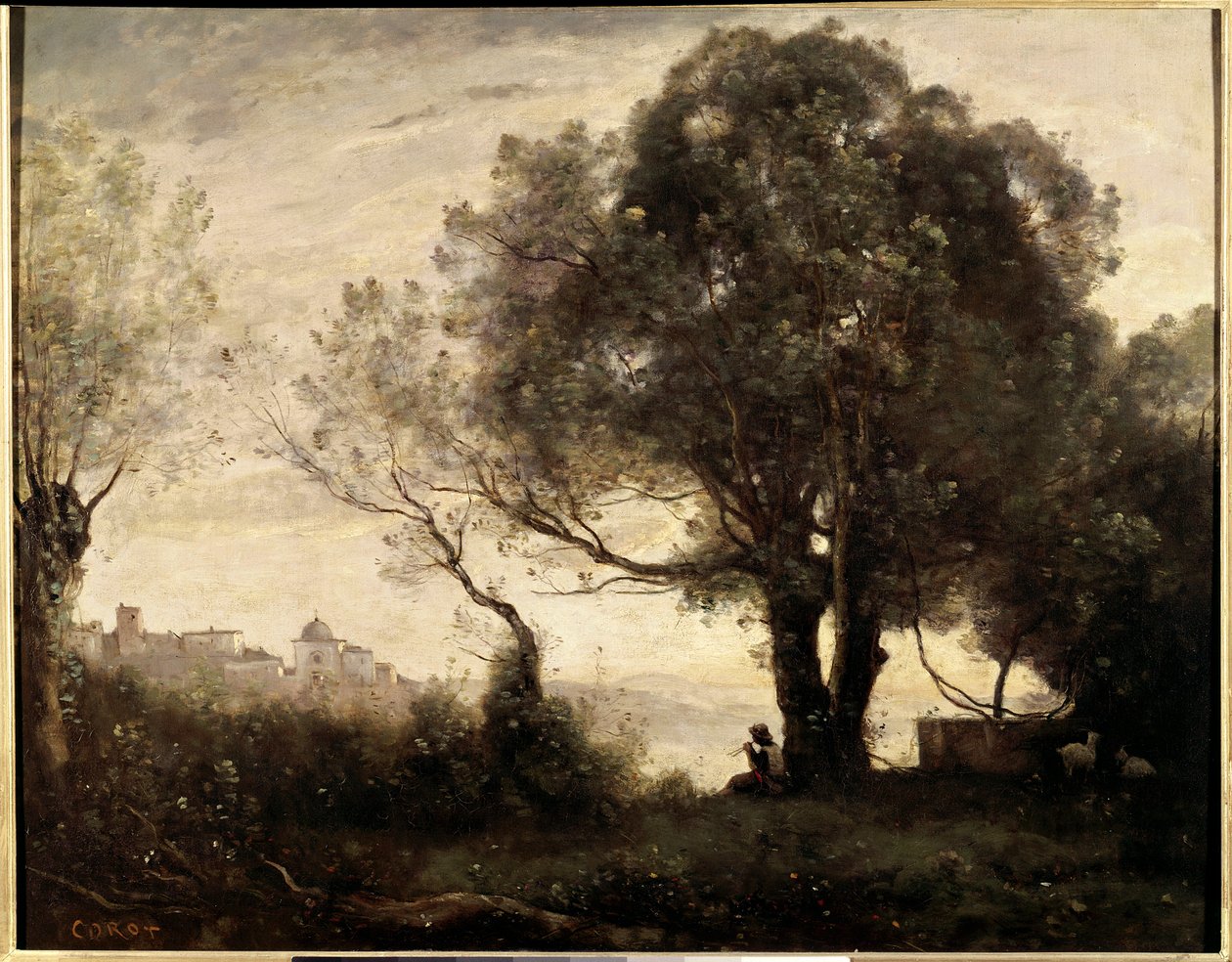 Lembrança de Castelgondolfo na Itália Pintura de Jean Baptiste (Jean Baptiste) Camille Corot (1796-1875) Sol do século XIX. 0,65 X 0,81 m Paris, Musee du Louvre de Jean Baptiste Camille Corot