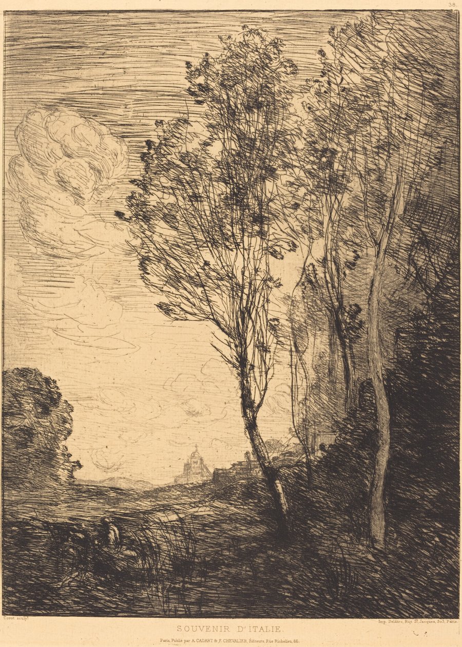 lembrança da Itália de Jean Baptiste Camille Corot