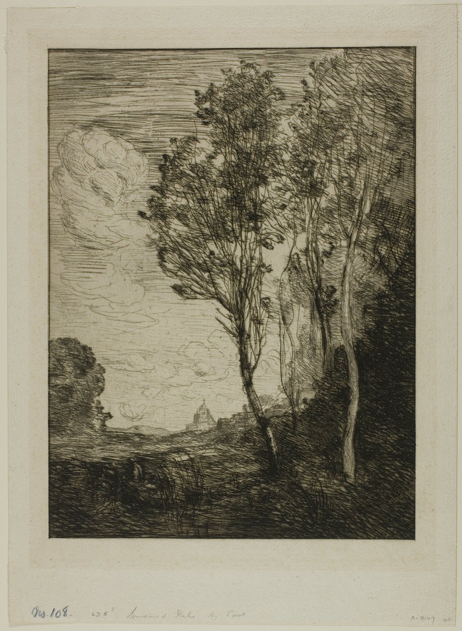 lembrança da Itália de Jean Baptiste Camille Corot