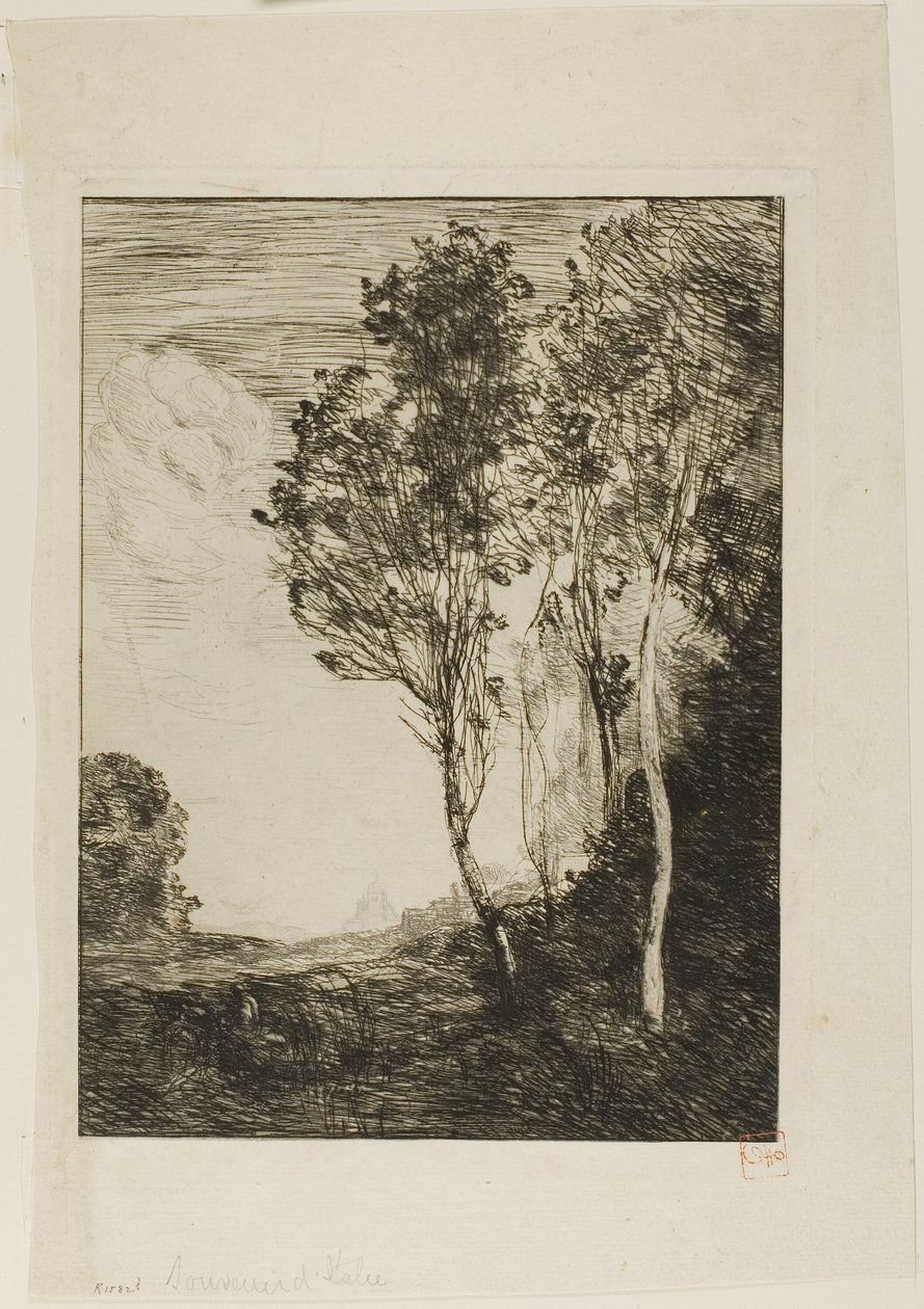 lembrança da Itália de Jean Baptiste Camille Corot