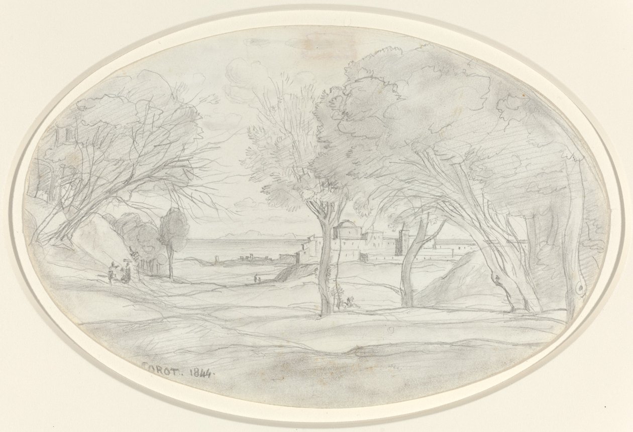 lembrança da Toscana de Jean Baptiste Camille Corot