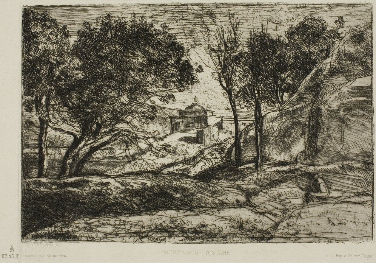 lembrança da Toscana de Jean Baptiste Camille Corot