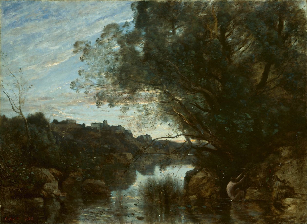 Lembrança dos arredores do Lago Nemi de Jean Baptiste Camille Corot