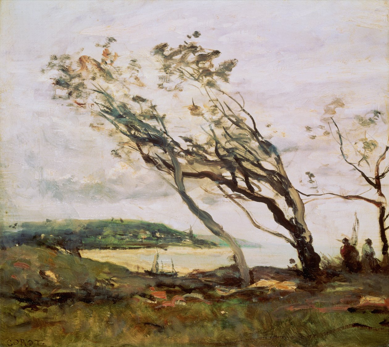 Dia tempestuoso no canal de Jean Baptiste Camille Corot