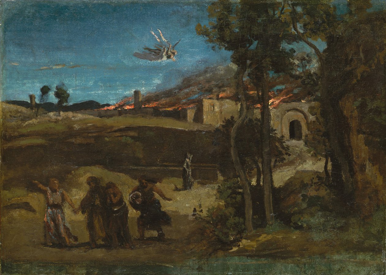 Estudo para a destruição de Sodoma, 1843. de Jean Baptiste Camille Corot