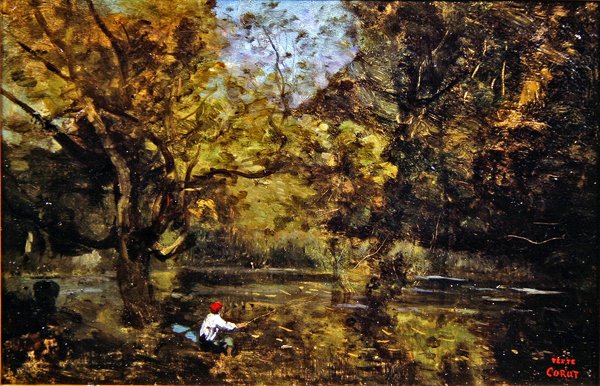 O pescador (óleo sobre tela) de Jean Baptiste Camille Corot