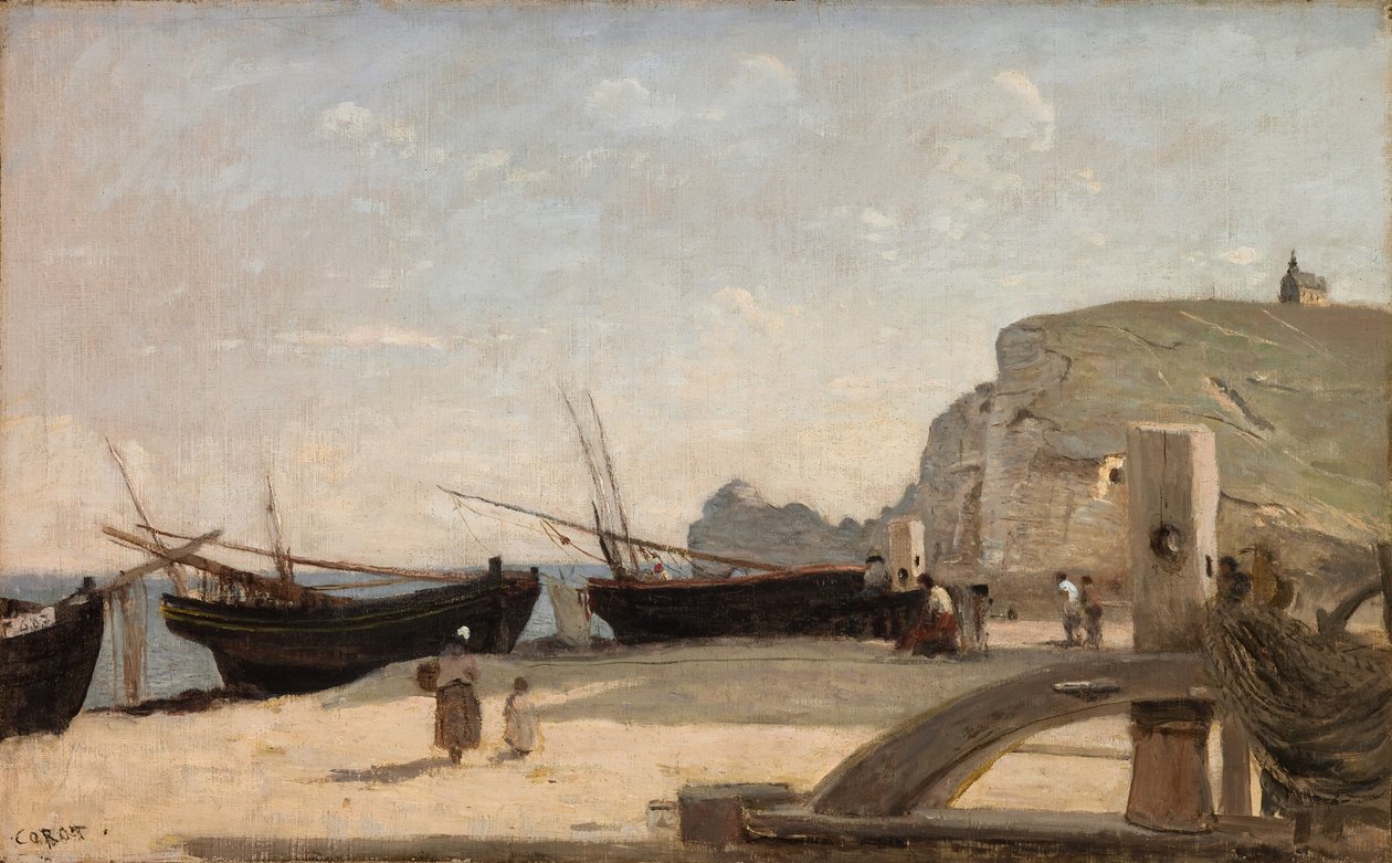 A praia, Etretat de Jean Baptiste Camille Corot