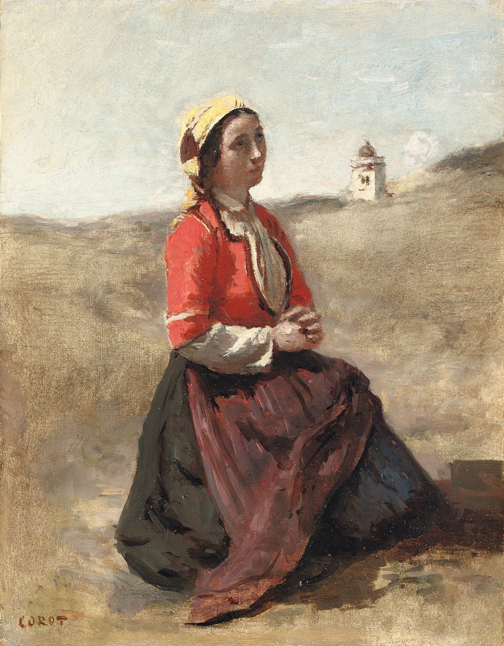 O bretão em oração, de Jean Baptiste Camille Corot