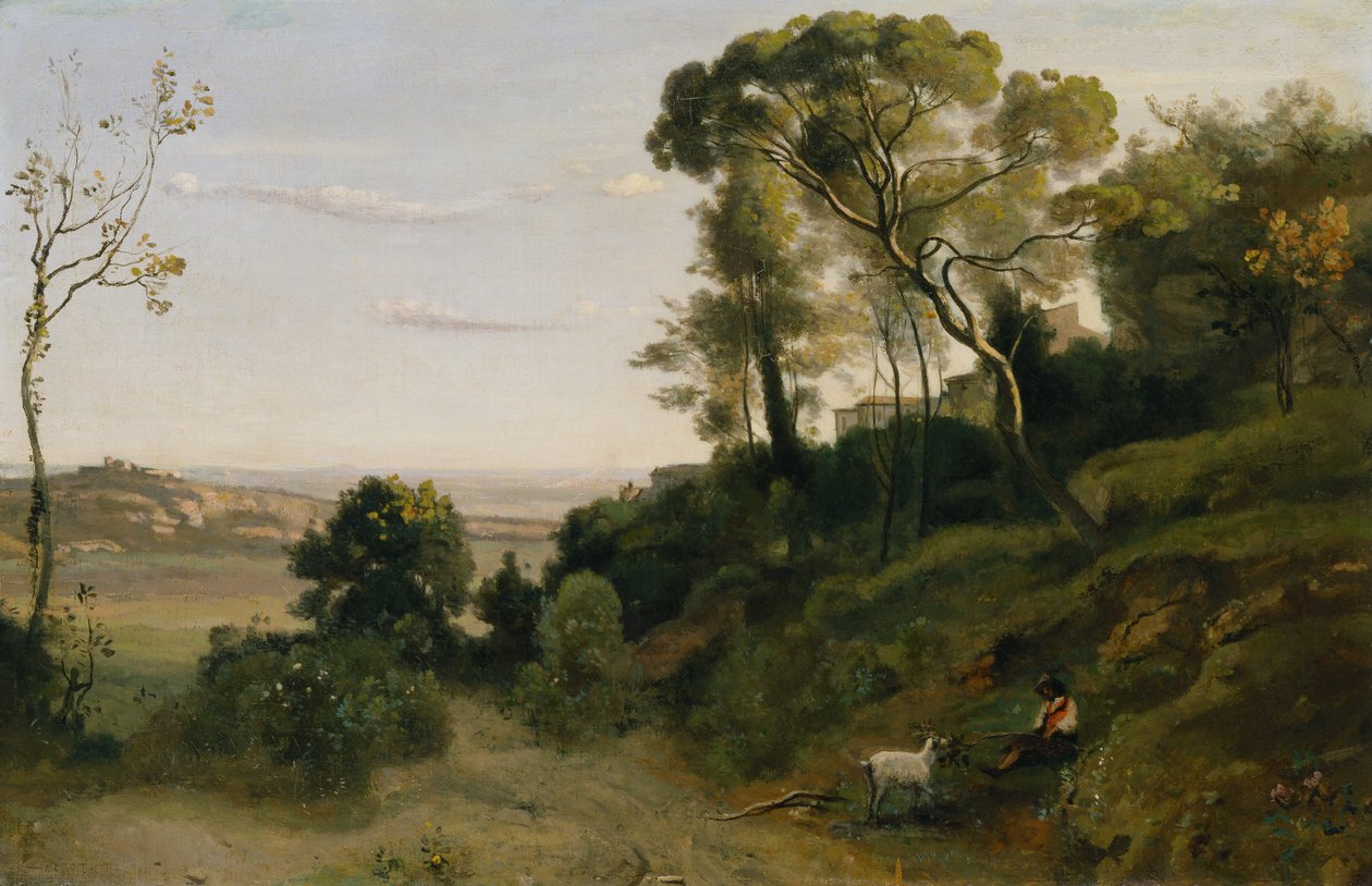 O campo perto de Nápoles (óleo sobre tela) de Jean Baptiste Camille Corot