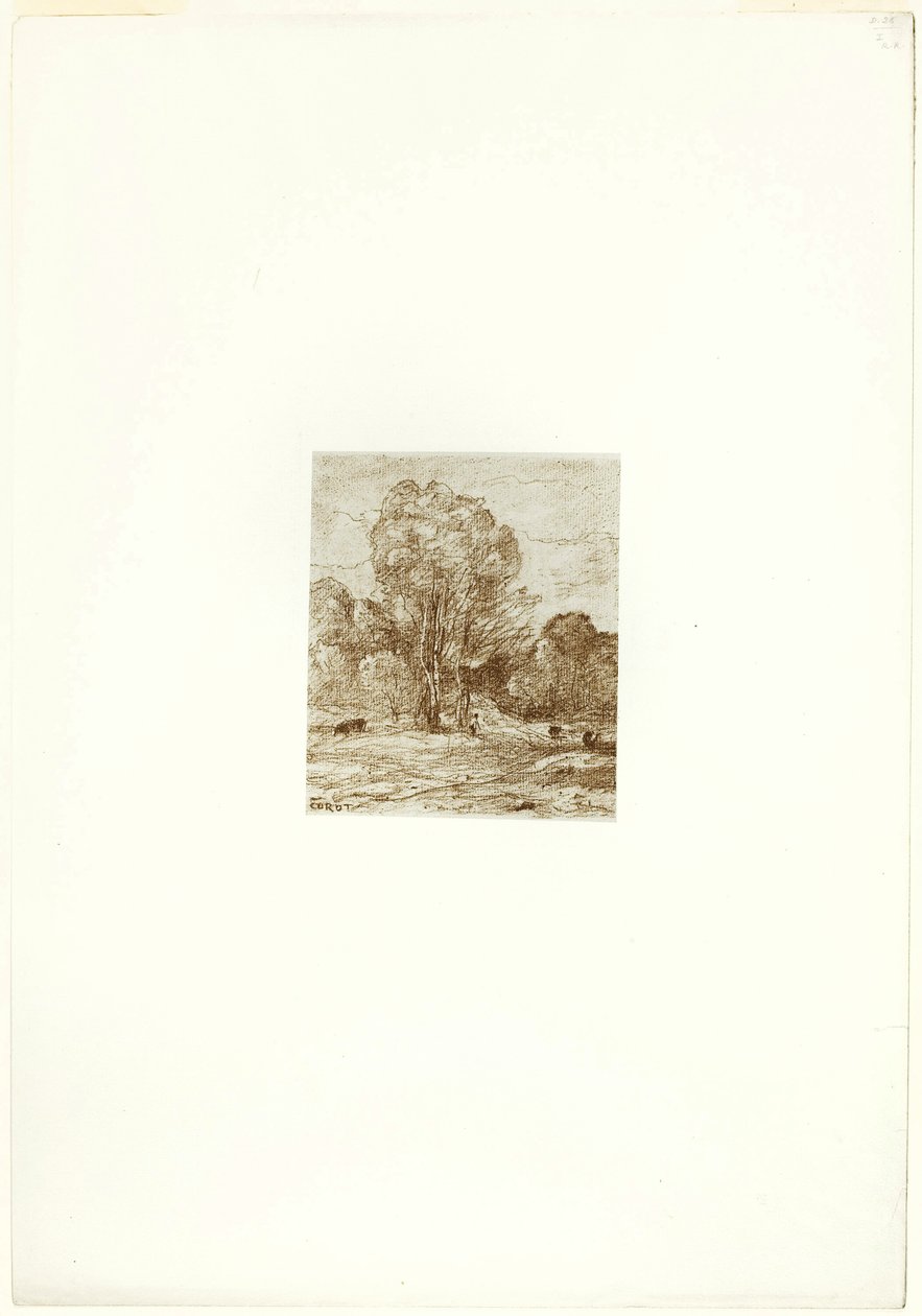 O pasto das vacas de Jean Baptiste Camille Corot
