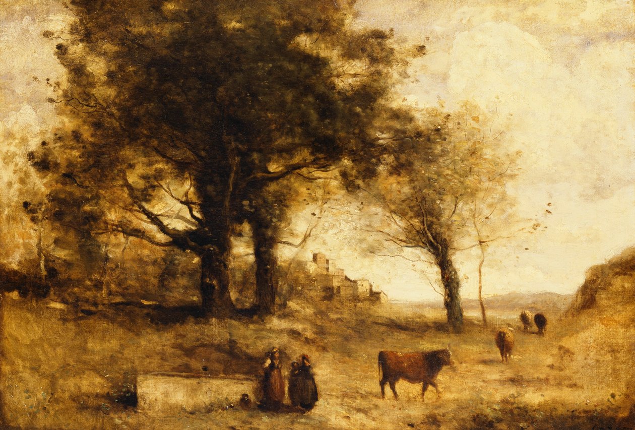 As vacas e o poço, de Jean Baptiste Camille Corot