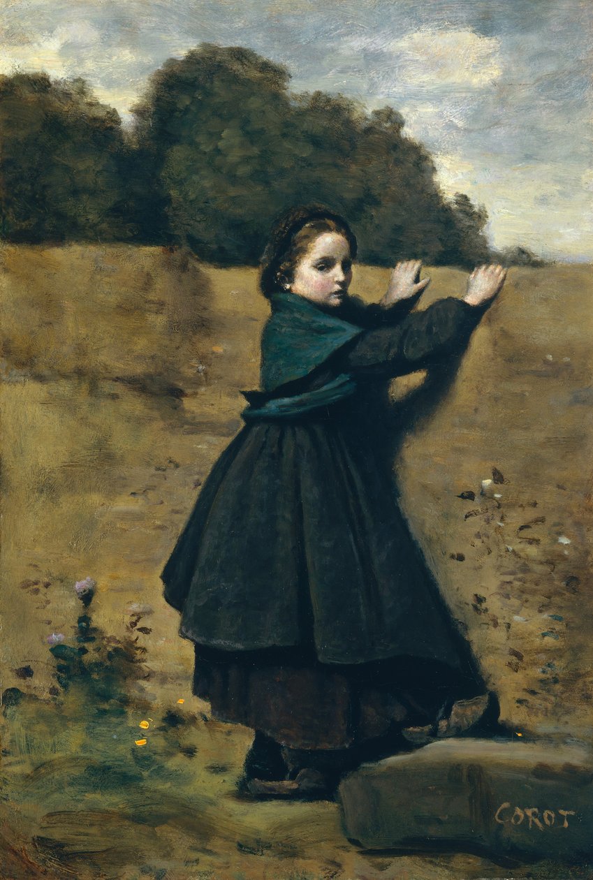 A menina curiosa, 1860-64. de Jean Baptiste Camille Corot