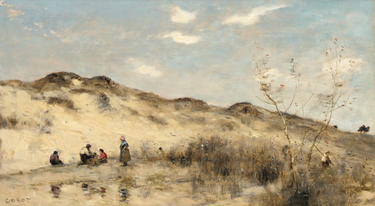 As dunas de Dunquerque, 1873 de Jean Baptiste Camille Corot