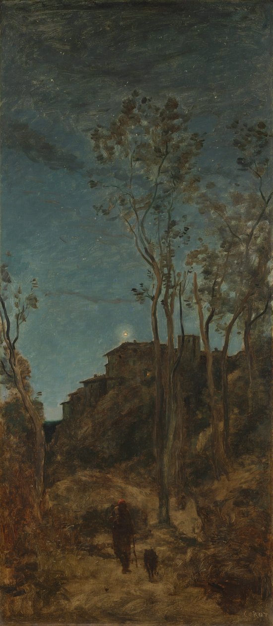 Os quatro momentos do dia: Noite de Jean Baptiste Camille Corot
