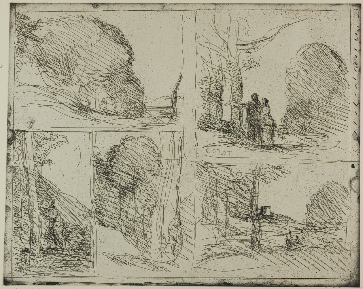 O Jardim de Péricles de Jean Baptiste Camille Corot