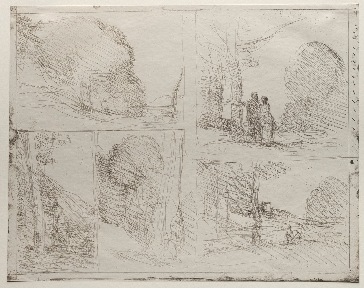 O Jardim de Péricles; A Travessa do Pintor; Rabisco; O Grande Lenhador; A Torre de Henrique VIII de Jean Baptiste Camille Corot