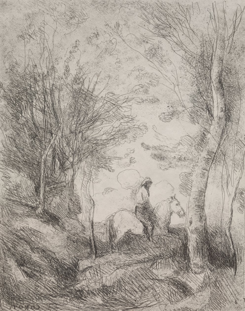 O Grande Cavaleiro na Madeira de Jean Baptiste Camille Corot