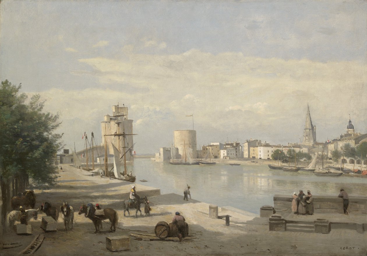 O porto de La Rochelle de Jean Baptiste Camille Corot