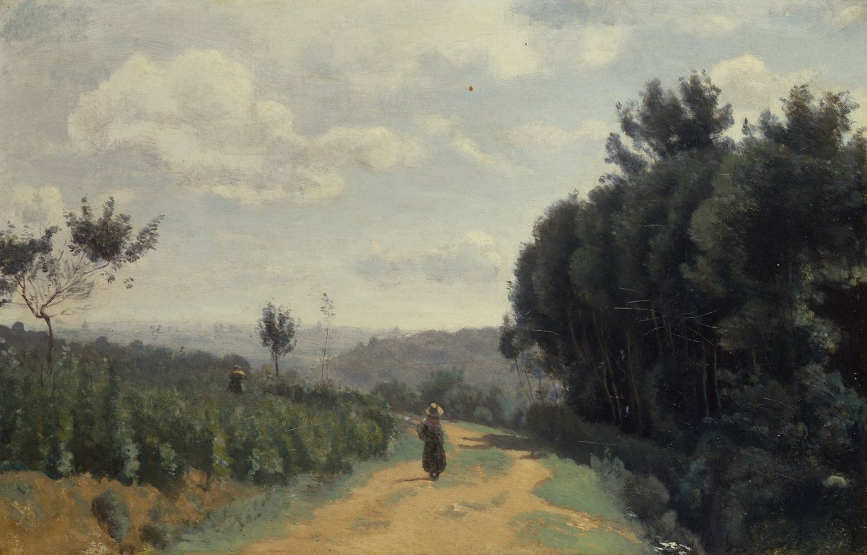 As Alturas de Sevres, O Caminho do Troyon de Jean Baptiste Camille Corot