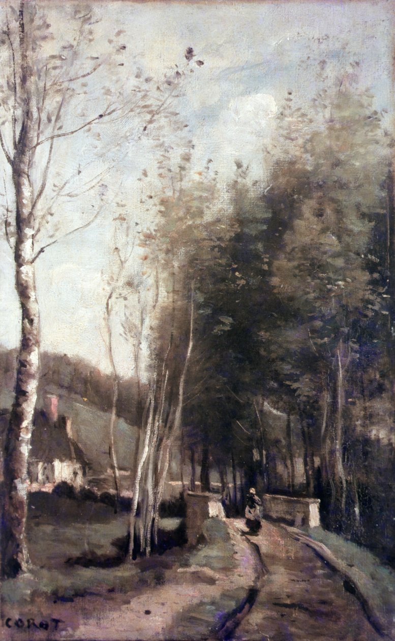 A pequena ponte de Jean Baptiste Camille Corot