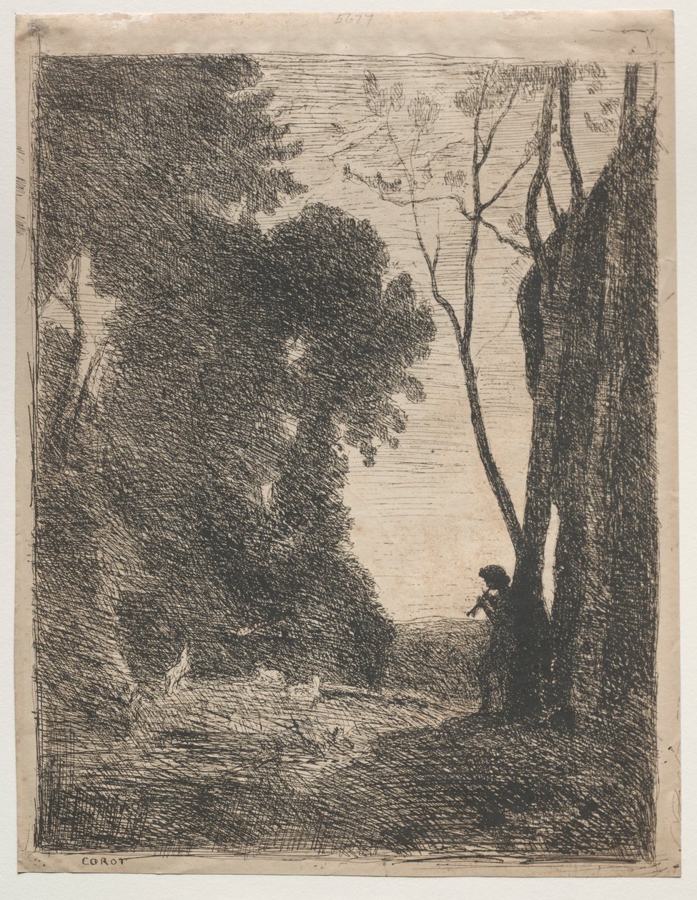O pequeno pastor, 1855. de Jean Baptiste Camille Corot
