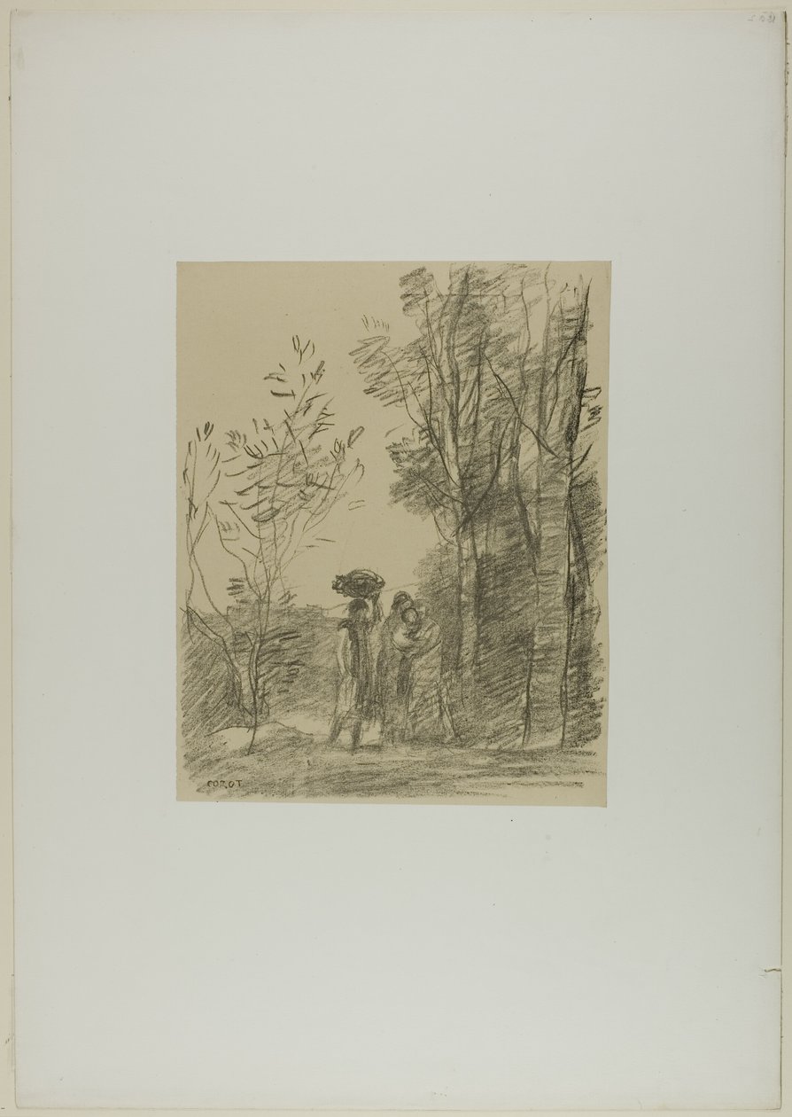 O Encontro na Floresta de Jean Baptiste Camille Corot
