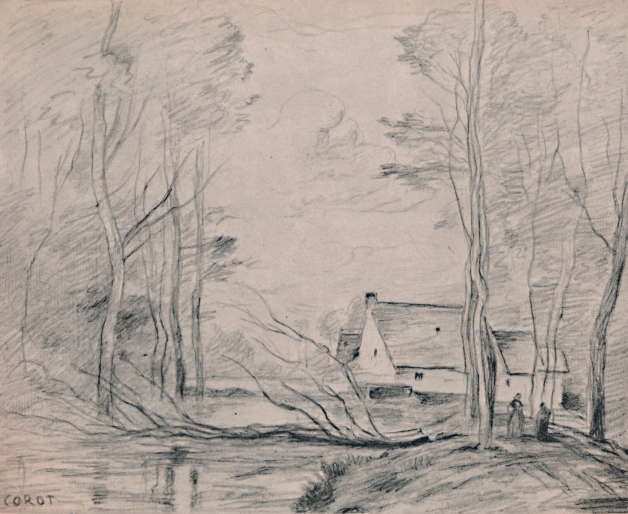 O moinho em Cuincy, 1871-1872, 1946 de Jean Baptiste Camille Corot