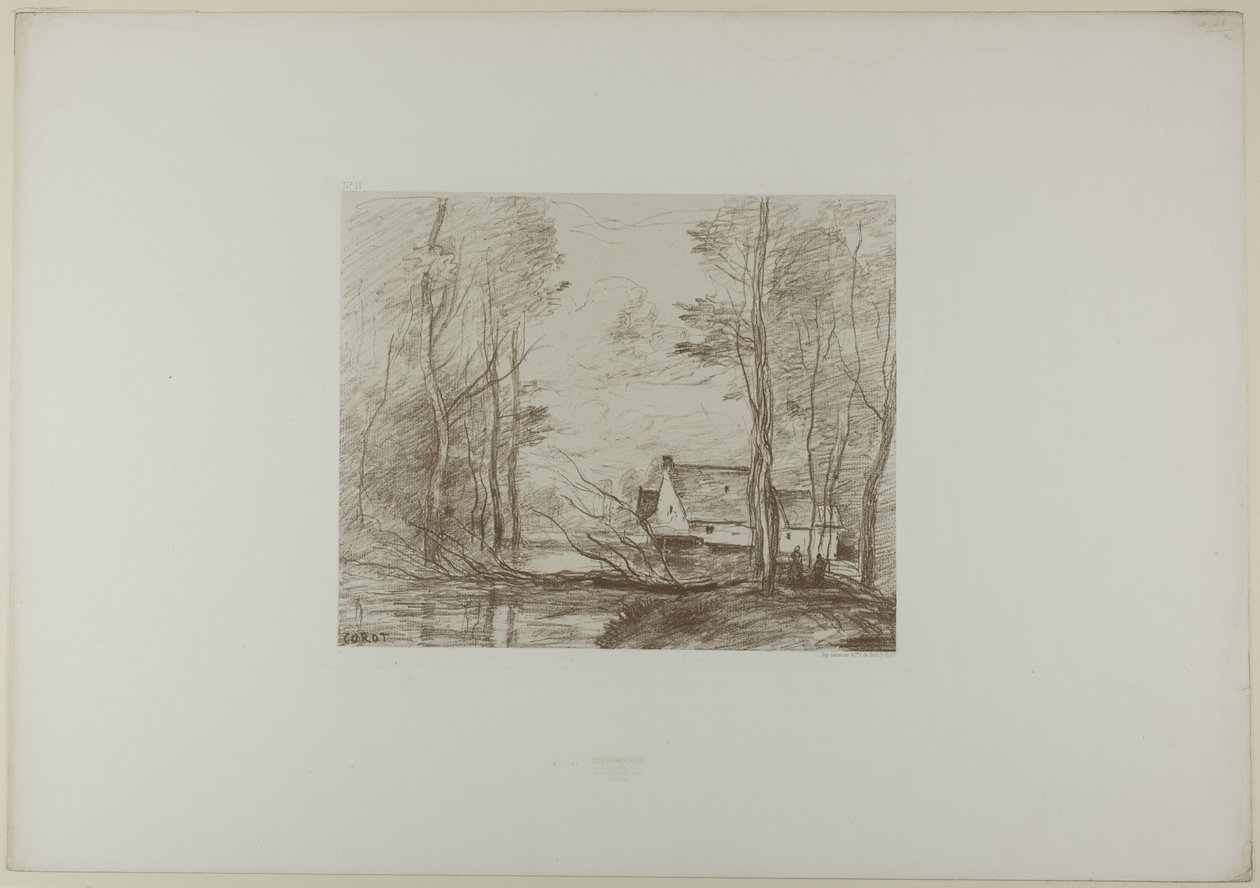 O moinho em Cuincy, perto de Douai de Jean Baptiste Camille Corot
