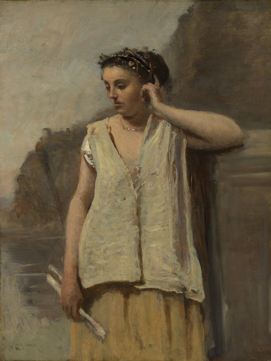 A Musa: História, c. 1865. de Jean Baptiste Camille Corot