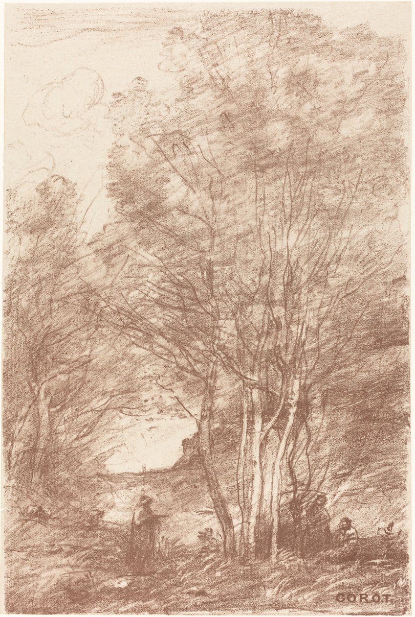 O Retiro dos Filósofos (Le Repos des Philosophes) de Jean Baptiste Camille Corot
