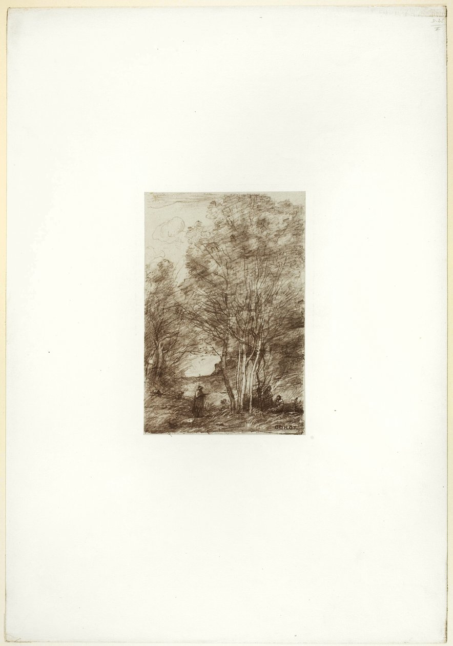 O retiro dos filósofos de Jean Baptiste Camille Corot