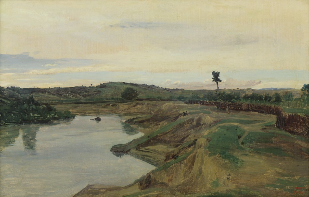 O Passeio de Ouro de Poussin, Campagna Romana, c.1826-28 de Jean Baptiste Camille Corot