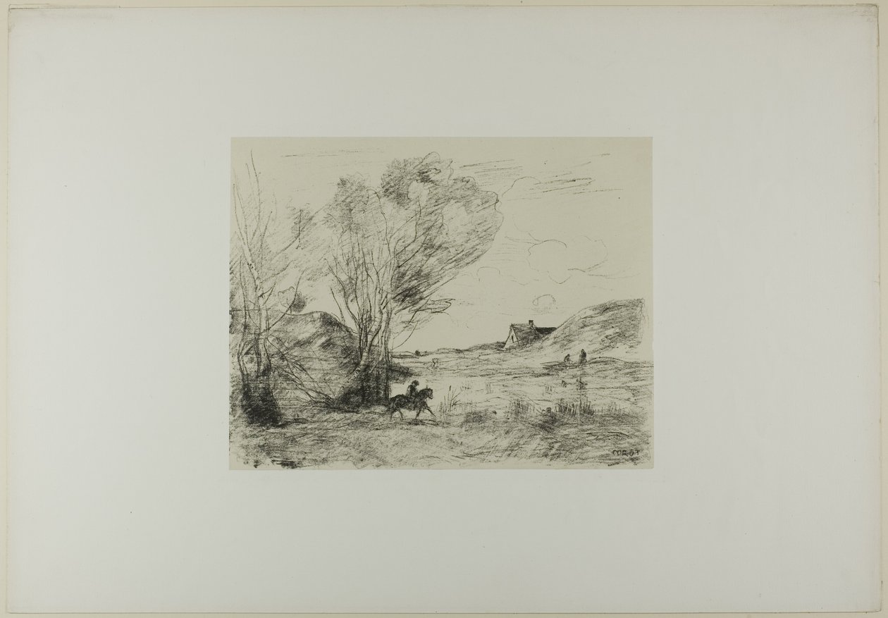 O cavaleiro nos juncos de Jean Baptiste Camille Corot