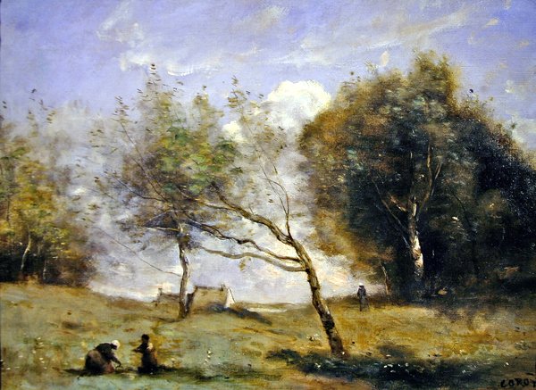 O Arredor da Chácara (óleo sobre tela) de Jean Baptiste Camille Corot